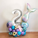 TDR-Digitale Zeemeermin Ballon Set 2 jaar -themafeest-Kinderfeestje-Decoratie set