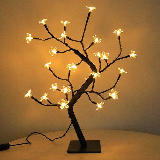 Kersenbloesemboomlamp met 24 LED-lampen - Moderne Eyecatcher voor uw Interieur -Eenvoudig Gevoed via USB