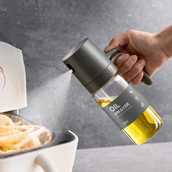 250 ml Olie Sprayfles - Borosilicaatglas met Grijs Handvat