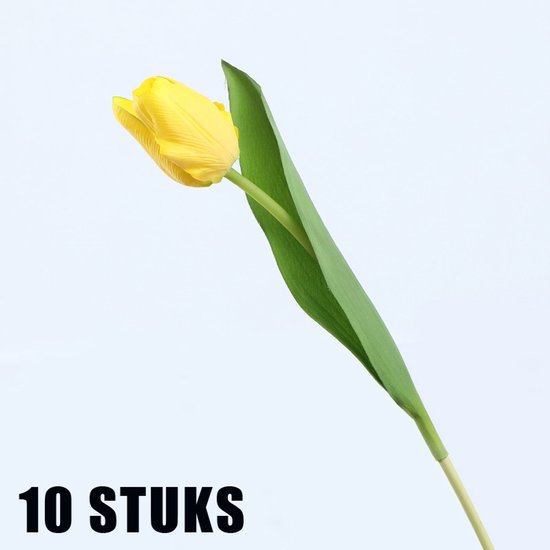 10 stuks kunsttulpen realistisch geel - duurzaam