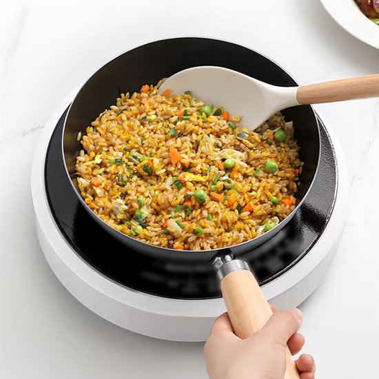 Merkloos 20cm Smeedijzeren Wokpan, Visgraat Non-Stick