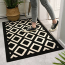 Antislip Geometrische Deurmat 60x90cm Zwart/Beige