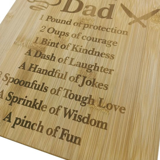 Bamboe Snij- & Serveerplank 'vaderliefde' - 28x22 cm