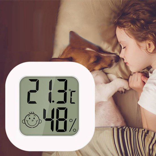 2-in-1 Mini Digitale Hygrometer - Temp & Vocht, Wit