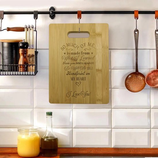 UniKorf.nl Bamboe snij- en serveerplank Handprint 28x22 cm