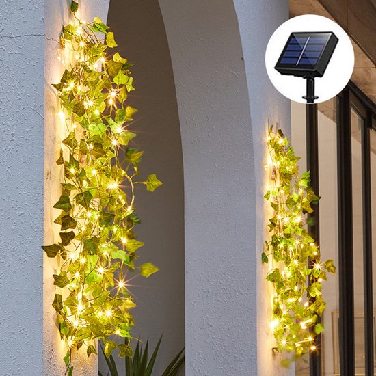 Xtraworks-LED lamp op zonne solar light string tweekleurig esdoornblad 2 meter 20 lampjes