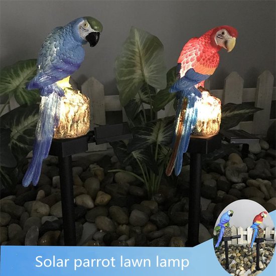 Xtraworks buitenlamp fakkel zonne-energie blauwe papegaai