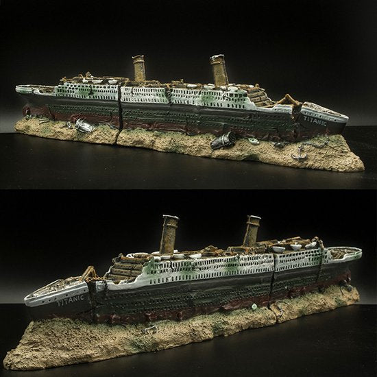 Aquariumdecoratie Gezonken Schip Titanic - Realistisch, Hars
