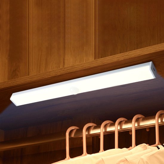 Xtraworks - LED Kastverlichting met bewegingssensor- Keukenverlichting onderbouw zilver (wit licht)-USB oplaadbaar- 30CM
