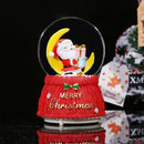 Luxe Kerst Sneeuwbol met LED-verlichting en Muziek - Kerstman op Maan - Ø10 cm, Hoogte 16,5 cm