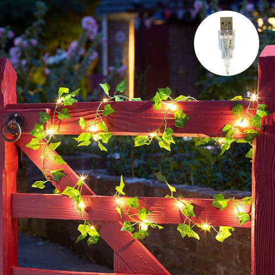 Xtraworks - led lichtsnoer esdoorn klimop slinger werkt op USB- 10 meter 100 lampjes