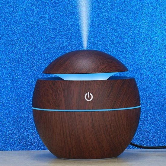 Luchtbevochtiger Aromatherapie met LED Donkerbruin 100x100mm