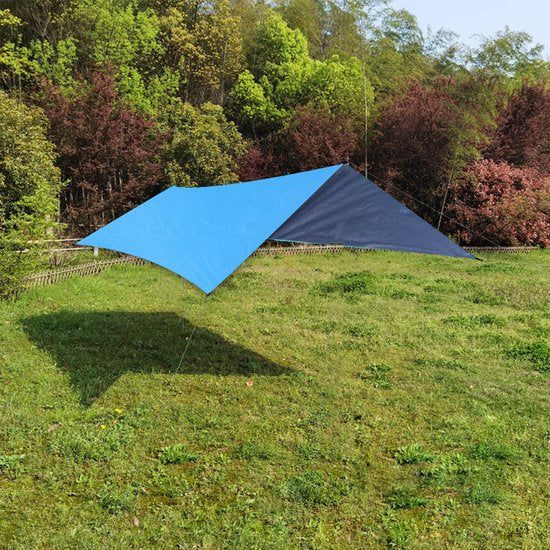 Outdoor Draagbaar Zonnescherm Met Opbergtas - Waterdicht - Tarps voor Kamperen 300 *300cm - 3-4 Personen - hemelsblauw