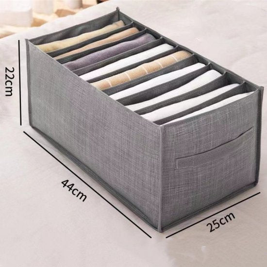 TDR-opvouwbare opbergdoos met 9 vakken-lade-organizer voor jeans,truien,overhemden en broeken-kledingbox- Donkergrijs 44*25*22 CM