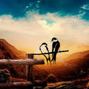 Metalen Zwaluw Boomhanger Tuindecoratie 17x13cm Zwart