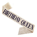 Happy Birthday Tiara en Sjerp-Met text "Birthday Queen"- Ideaal als Cadeau voor Verjaardagen-birthday diadeem-goud