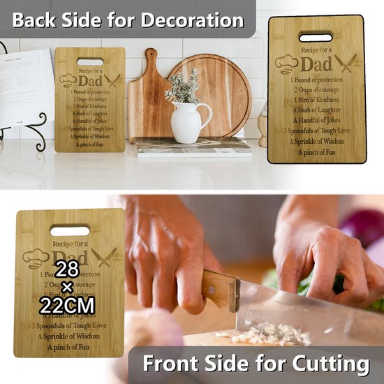 Bamboe Snij- & Serveerplank 'vaderliefde' - 28x22 cm