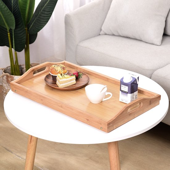 1. Opklapbare Draagbare Bamboe Bedtafel - 50*30*6CM