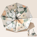 TDR-Opvouwbaar bloem paraplu - Zonbescherming Anti-Uv UPF50 + -Windproof- Stevig paraplu met diameter van 97 cm-blauw met rode rozen