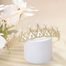 Luxe Tiara met Witte Parels en Kristallen voor Feestjes