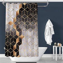 Waterdicht douchegordijn marmerpatroon 180x200CM zwart/goud