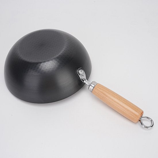 Merkloos 20cm Smeedijzeren Wokpan, Visgraat Non-Stick