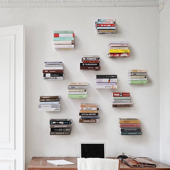 Zwevende Boekenplank Onzichtbaar - Metalen Wandplank voor Boeken - Draagvermogen 13,5kg - Zwart - 10,5x6x6,6 cm