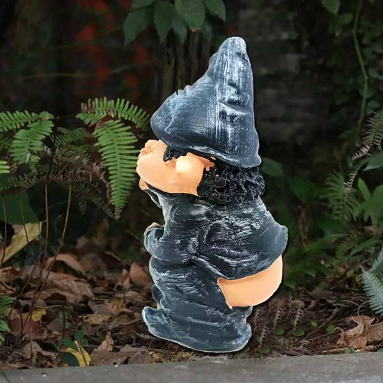 Ondeugende tuinkabouter - Tuindecoratie 6x5x12cm