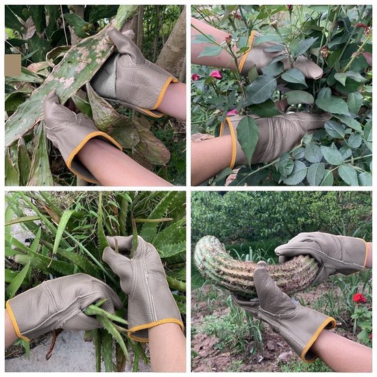 Steekwerende Tuinhandschoenen van Koeienleer – Korte Handschoen (25 cm)