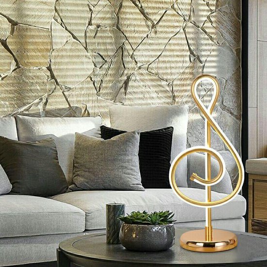 Xtraworks- Minimalistische Bureaulamp Muzieknoot Goud