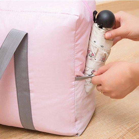 2stuks Multifunctionele Opvouwbare Reistas -Waterdicht& Duurzaam- Ideaal voor Handbagage & Weekenduitjes-roze