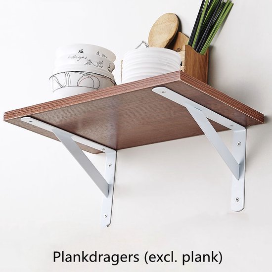 4 Plankdragers voor Stabiele Wandplanken - Wit
