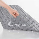 Verlengde PVC Antislip Badmat-Stevige Zuignappen - Duurzaam en Gemakkelijk te Reinigen100*40CM-grijs