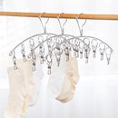 3x RVS Sokkenrek en Ondergoed Droger met 10 knijpers