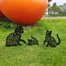 Metalen kattenstaaf - Tuindecoratie - 3 stuks - Hoogwaardig metaal - 28x26 cm, 23x19,5 cm, 16x14 cm