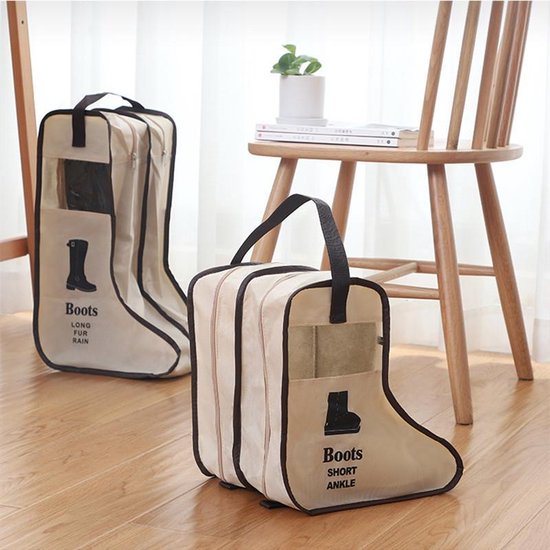 2 Laarsjes Opbergzak - Bescherming Dames Laarzen - Beige