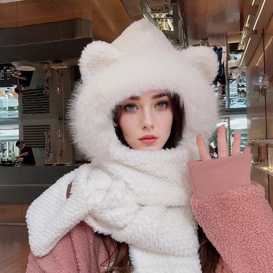 Winterse 3-in-1 Pluche Set - Muts, Sjaal & Handschoenen met