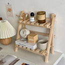 opvouwbare Houten Bureau Organiser - Bureau opbergrek van hout-2 opberglagen- 35x17x35 CM