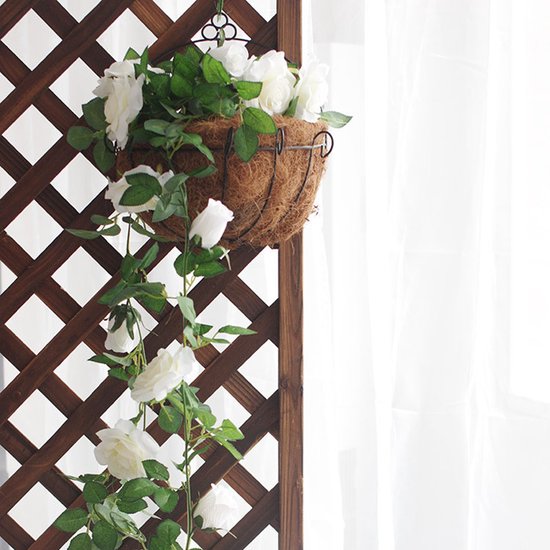 2 Stuks Klimop Slinger met grote rozen kunstbloem -2 meter lang-decoratieve slinger-Bloemenkrans-wit