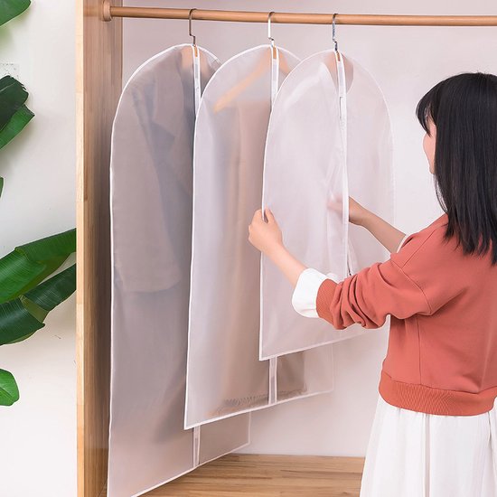 6 Stuks transparante stofhoezen voor kleding met Rits - Kled