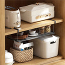 Uittrekbaar en Ophangbaar Metalen Opbergrek - Verstelbare Lengte 38 cm tot 70 cm - Perfect voor Keuken, Badkamer ,Kledingkasten Schoenenkast-zwart