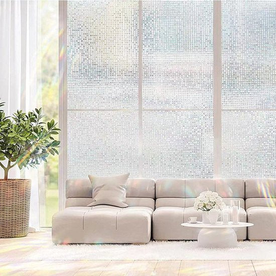 Statische lijmvrije glasfolie 3D schaal-Anti inkijk-Zelfklevend-Zonwerend- Schub - 90x200CM
