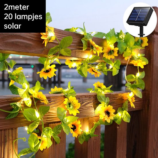 Rozenbloem LED Decoratielampenslinger - 1,5 meter - 10 LED Lampjes - Sfeerverlichting - IP65 - Voor Binnen - Warm Wit