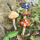 Unikorf Keramische paddenstoelen Set4 Geel/Rood/Groen/Blauw