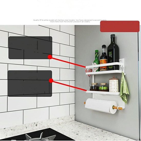 Unikorf Magnetisch Keuken & Badrek, Organiser, Wit