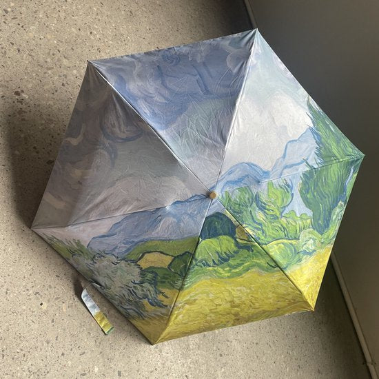 Merkloos Van Gogh UPF50 Paraplu - Korenveld Cipressen