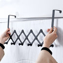 RVS Deurhanger met 6 haken - zwart