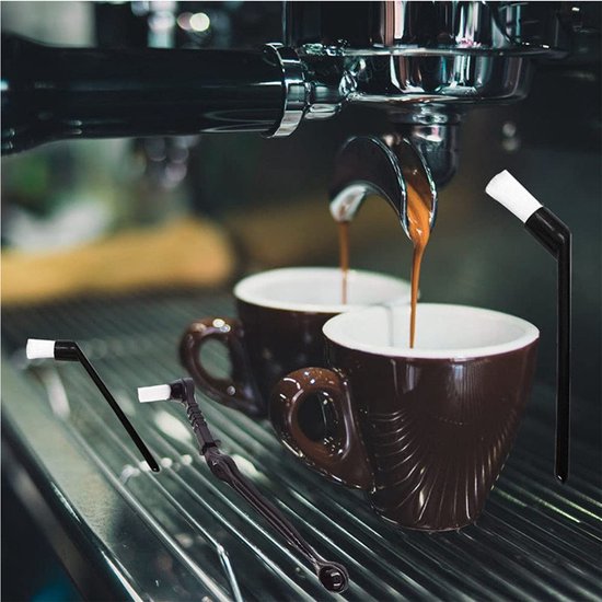 Unikorf 5-delig koffiemachine set: nylon/houten borstels