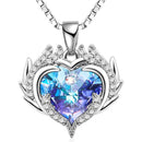 Engelvleugel hanger met kristallen - Blauw-paarse gloed - 50