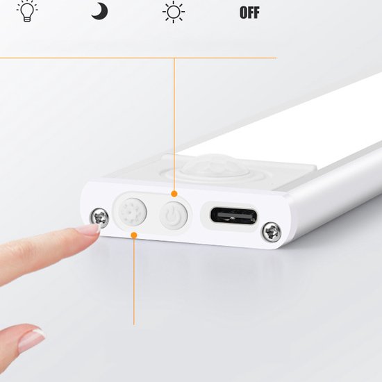 Unikorf 60CM Kastverlichting - Bewegingssensor, 3-kleur, USB